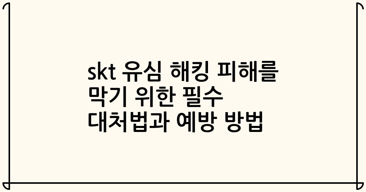 skt 유심 해킹 피해를 막기 위한 필수 대처법과 예방 방법